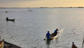 Fishing on Mekong River Laos